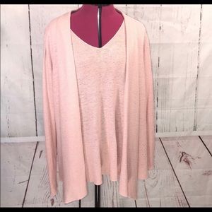 Eileen Fisher Light Pink Cardigan & Tank Set